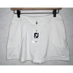 FootJoy Girls Tennis Gold Athletic Skort Built In Shorts White Youth Size XL
